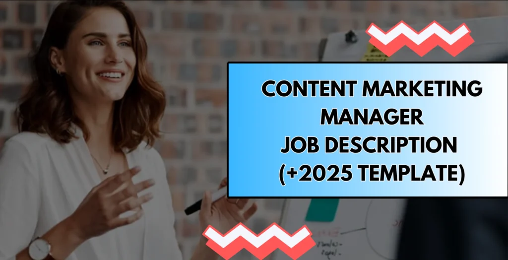cover image for content marketing manager job description template